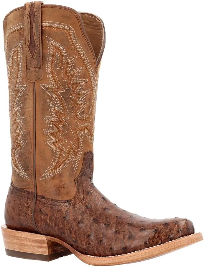 Durango® Men's PRCA Collection Full-Quill Ostrich Western Boot, Kango Tobacco And Rust, Size 9(B)