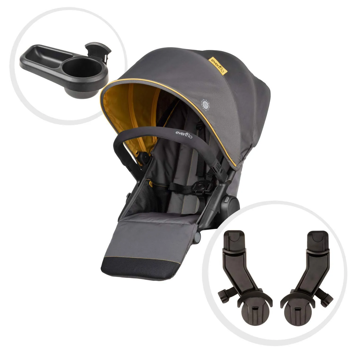 Evenflo Pivot Xplore Stroller Wagon Second Seat, Adventurer Gray