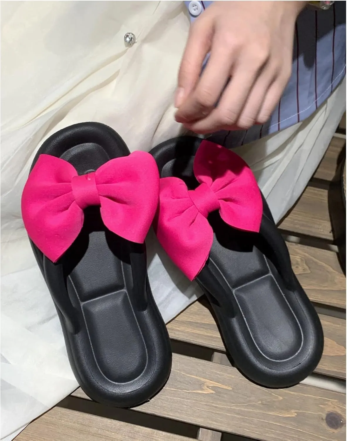 Fairy Bow Flip Flop Summer Beach Sandal Slippers for Womens Girls Women's Flip Flop Sandal Aesthetics Slippers
