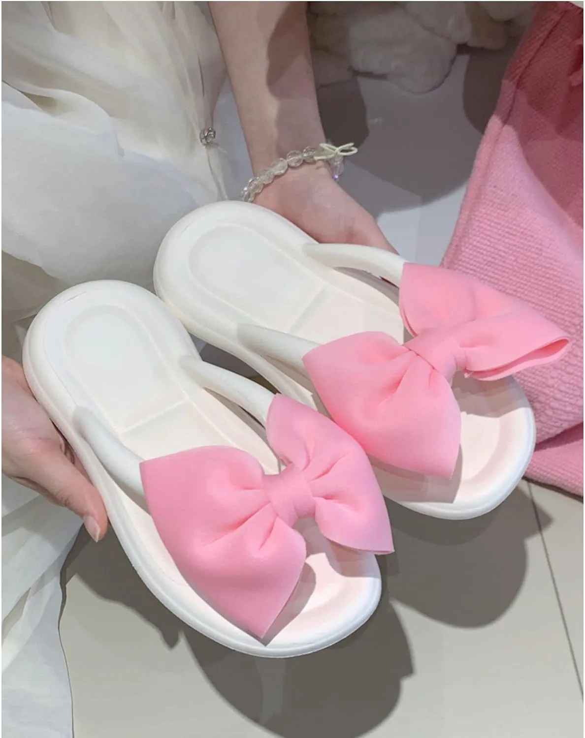 Fairy Bow Flip Flop Summer Beach Sandal Slippers for Womens Girls Women's Flip Flop Sandal Aesthetics Slippers