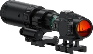 Feyachi Red Dot and Magnifier Combo with Flip-to-Side Mount, 1.5-5x Variable Zoom, 2MOA Dot, Absolute Co-Witness, 11 Brightness Settings