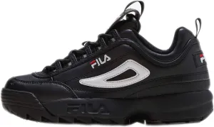 Fila Kids DISRUPTORS Sneaker (Big Kid),Black/White,5