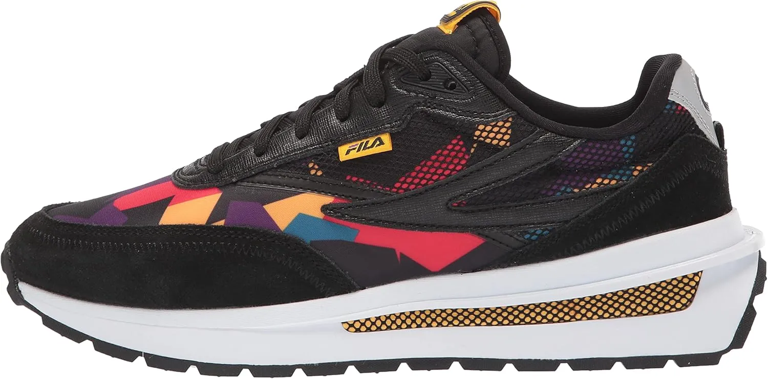 Fila Men's Renno '90s 1CM01283 Vintage Sneakers, Black/Old Gold/Capri Breeze