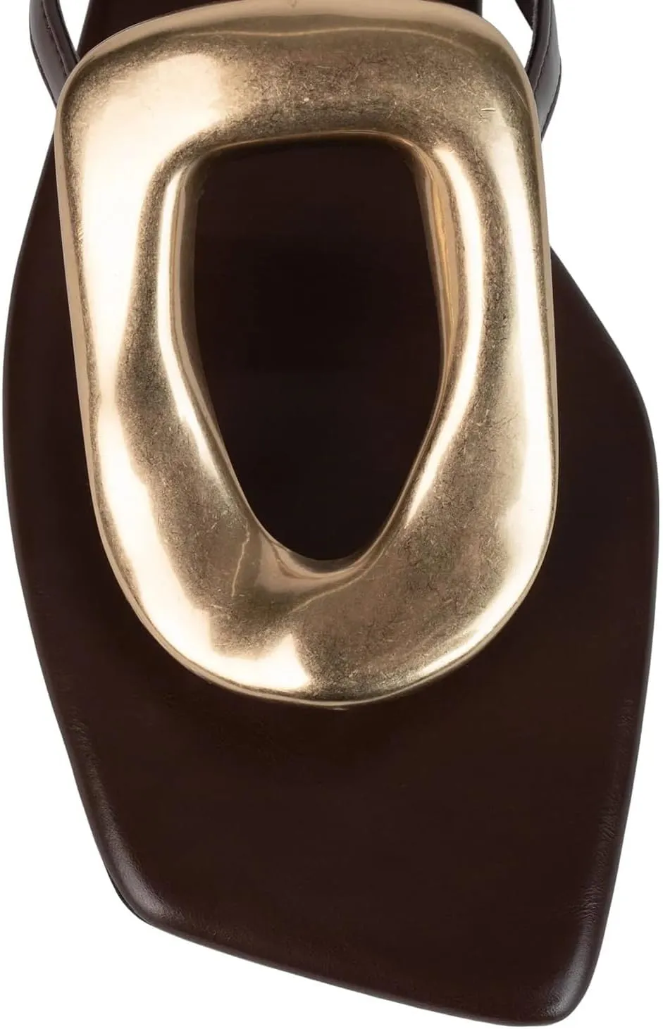 Flip Flop Sandals for Women Flat Thong Sandals Slip on Square Toe Slide Slipper Comfort Dressy Metal Hardware Decoration Summer Fashion Shoes