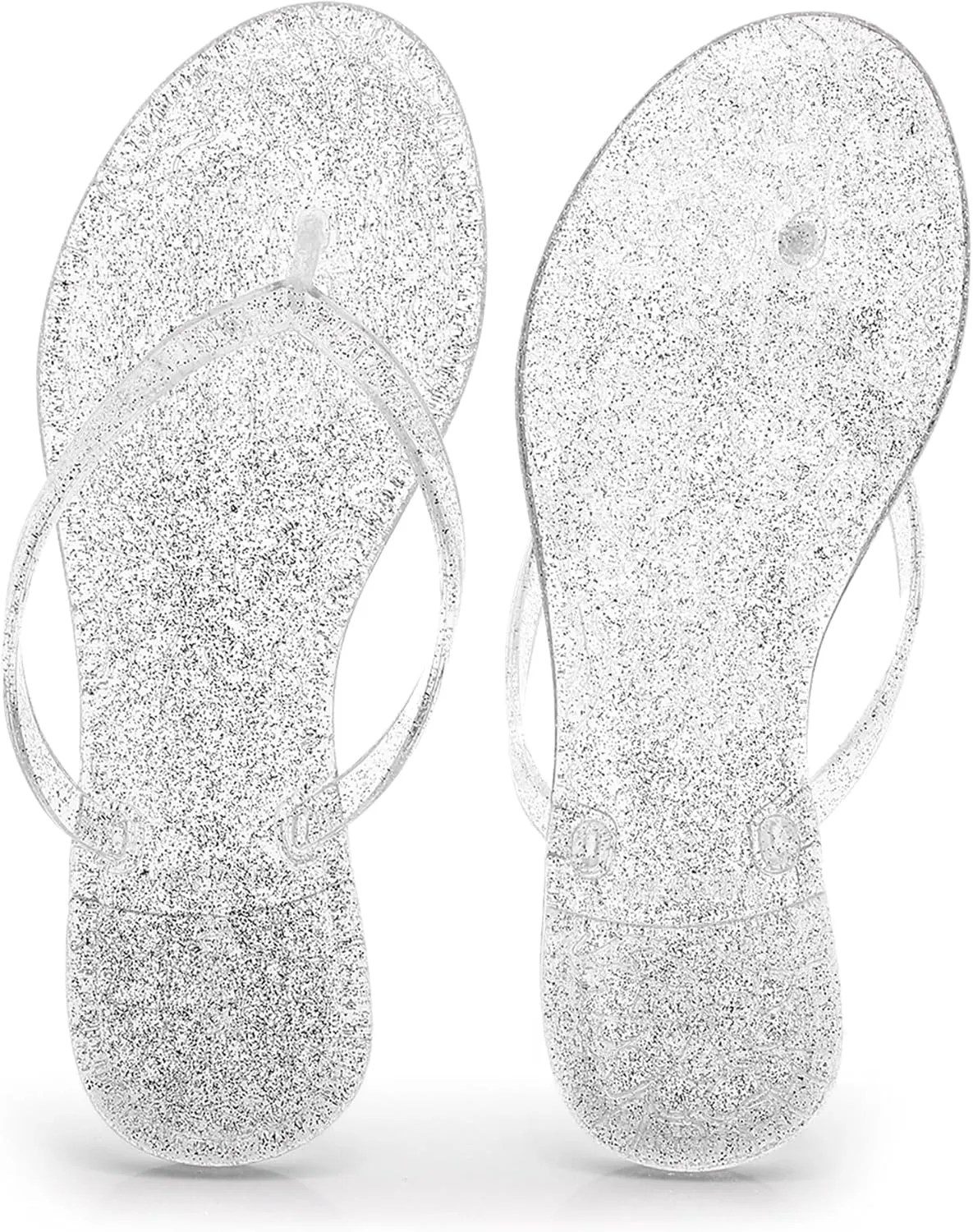 Flip Flops for Women Jelly Sandals Thong Flats Jellies Shoes Clear Slipper Summer Beach Pool Slides Size 10 Slip On Quick Drying Soft