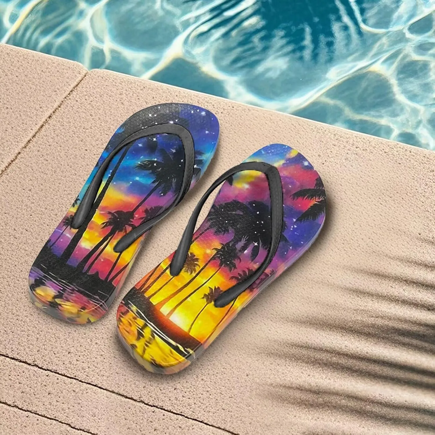 Flip Flops for Women Slip on Walking Thong Sandals Arch Support Beach Pool Slide Slippers