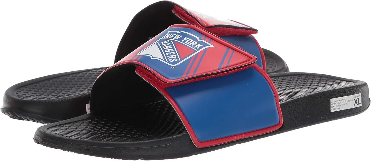 FOCO Men's NHL Team Logo Sport Shower Legacy Slide Flip Flop Sandals