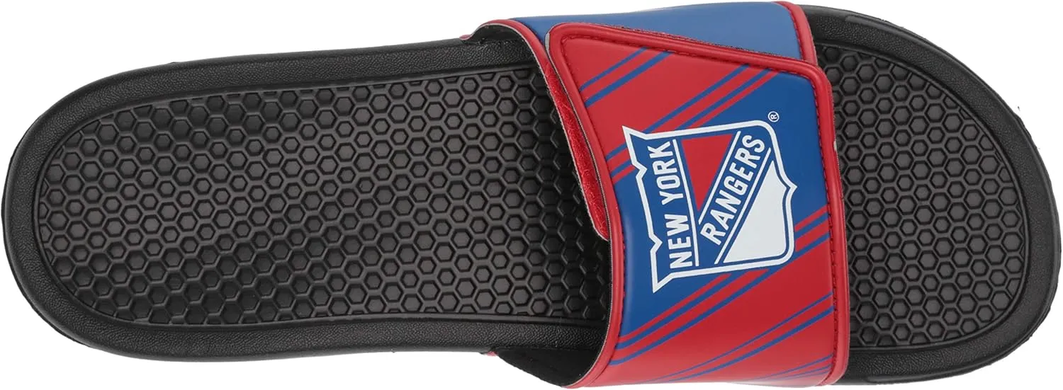 FOCO Men's NHL Team Logo Sport Shower Legacy Slide Flip Flop Sandals