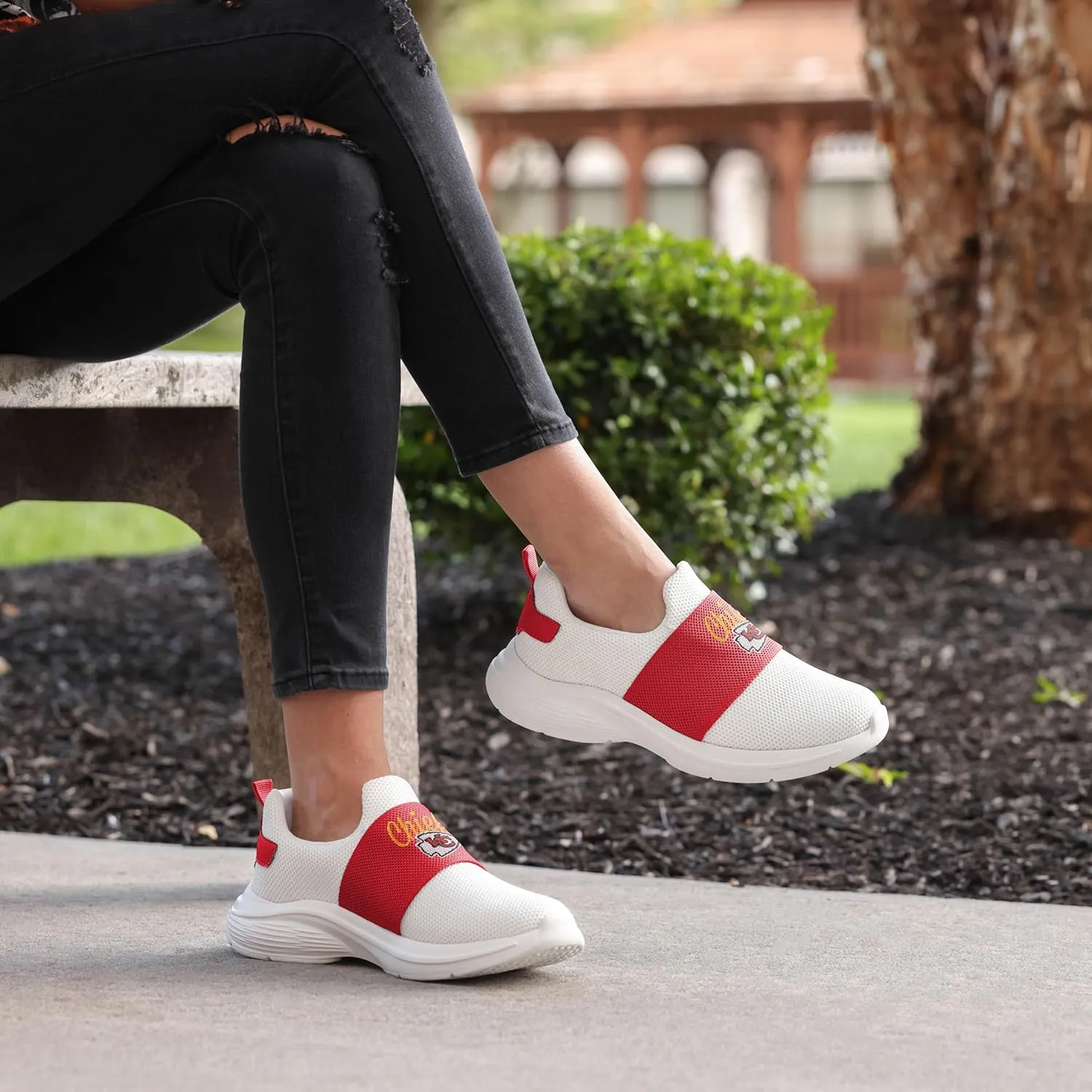 FOCO Women's NFL Ladies Athletic Sport Team Script Wordmark Shoes Sneakers