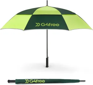 G4Free Strongest Golf Umbrella with Full Carbon Fiber, Well-constructed & Super Lightweight & Windproof Double Vented Mesh Canopy Large Oversized Stick Umbrellas for Rain Sun, Automatic Open