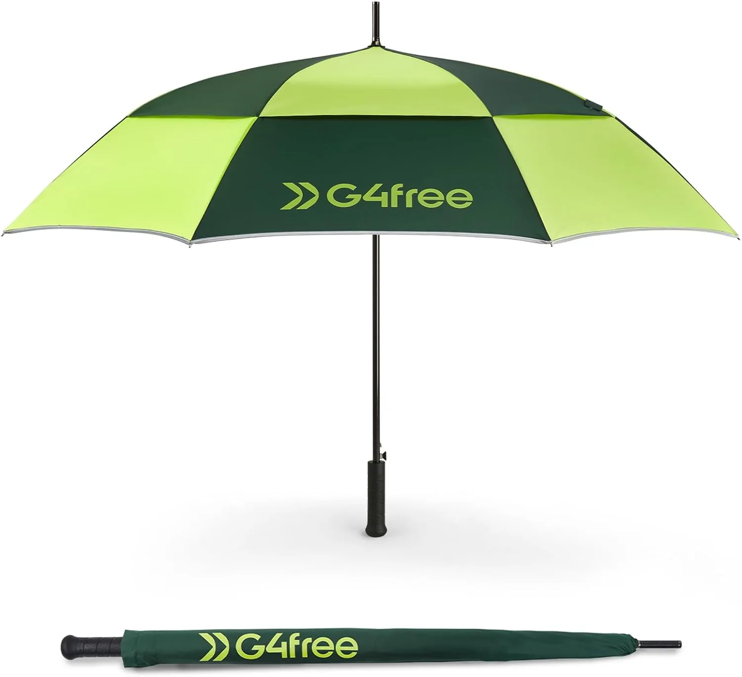 G4Free Strongest Golf Umbrella with Full Carbon Fiber, Well-constructed & Super Lightweight & Windproof Double Vented Mesh Canopy Large Oversized Stick Umbrellas for Rain Sun, Automatic Open