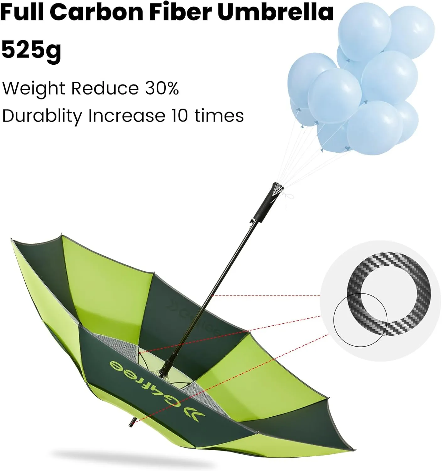 G4Free Strongest Golf Umbrella with Full Carbon Fiber, Well-constructed & Super Lightweight & Windproof Double Vented Mesh Canopy Large Oversized Stick Umbrellas for Rain Sun, Automatic Open