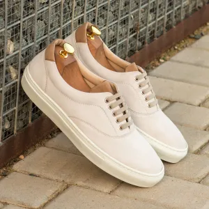Gentlemen Ocio Sneaker - White & Camel Kid Suede Calf Leather