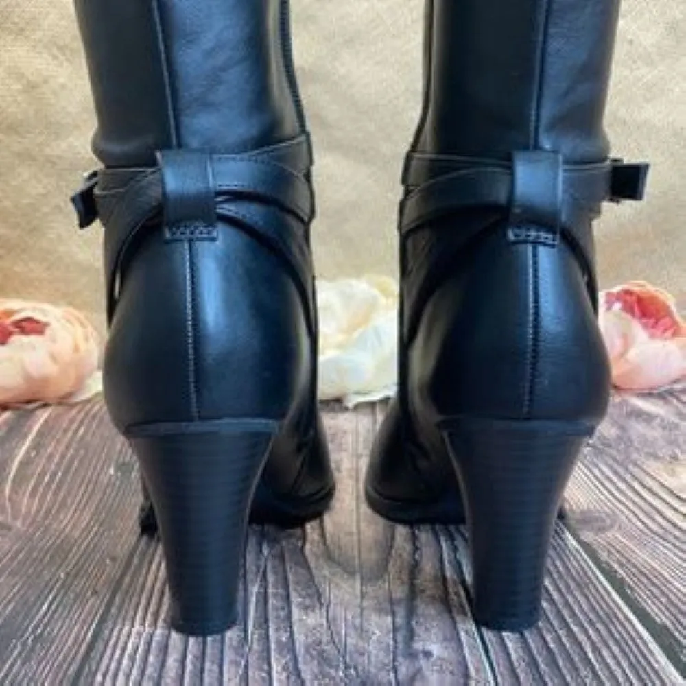 Giani Bernini Black Faux-Leather Beckyy Boots 6M