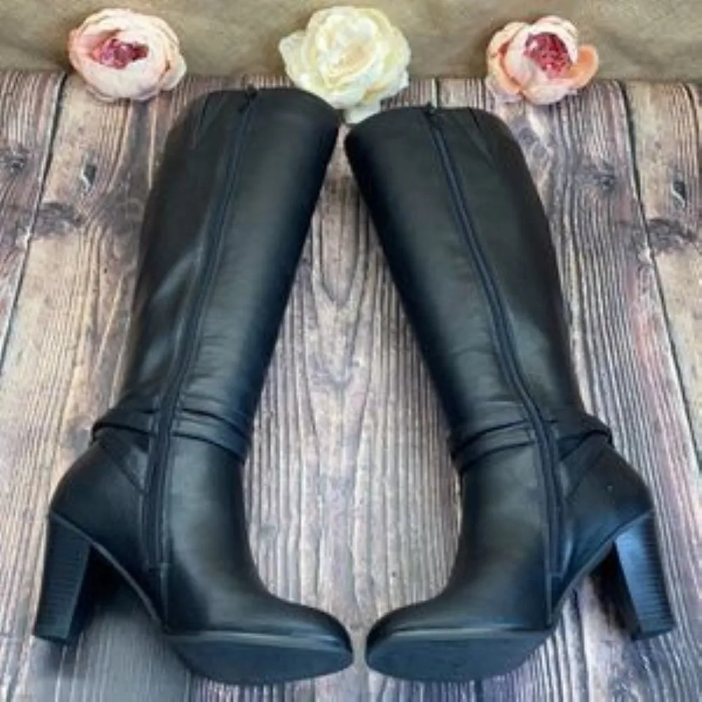 Giani Bernini Black Faux-Leather Beckyy Boots 6M