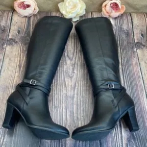 Giani Bernini Black Faux-Leather Beckyy Boots 6M