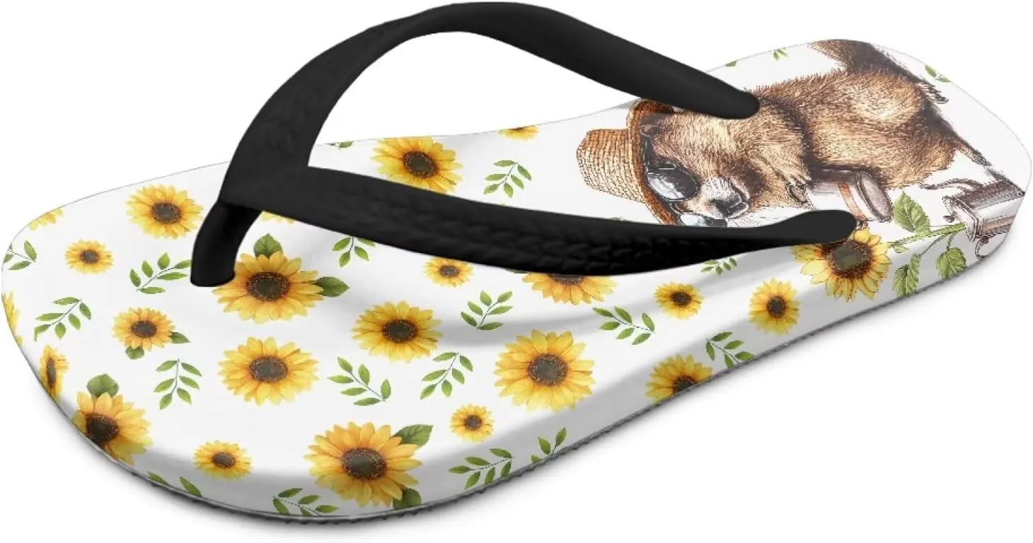 Girls Boys Cartoon Animal Print Flip Flops Sandals Kids Water Shoes Thong Beach Slides Quick Dry