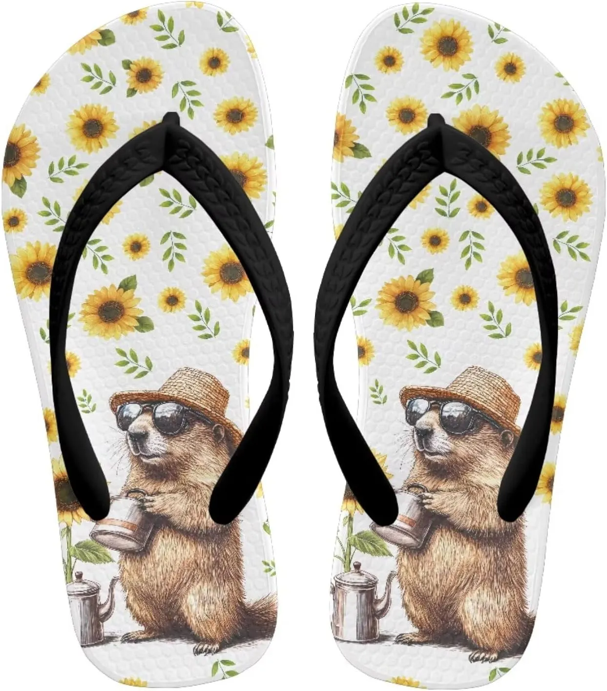 Girls Boys Cartoon Animal Print Flip Flops Sandals Kids Water Shoes Thong Beach Slides Quick Dry