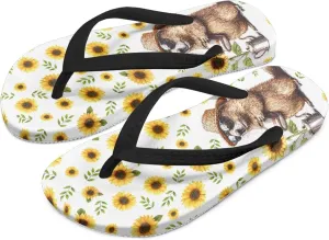 Girls Boys Cartoon Animal Print Flip Flops Sandals Kids Water Shoes Thong Beach Slides Quick Dry