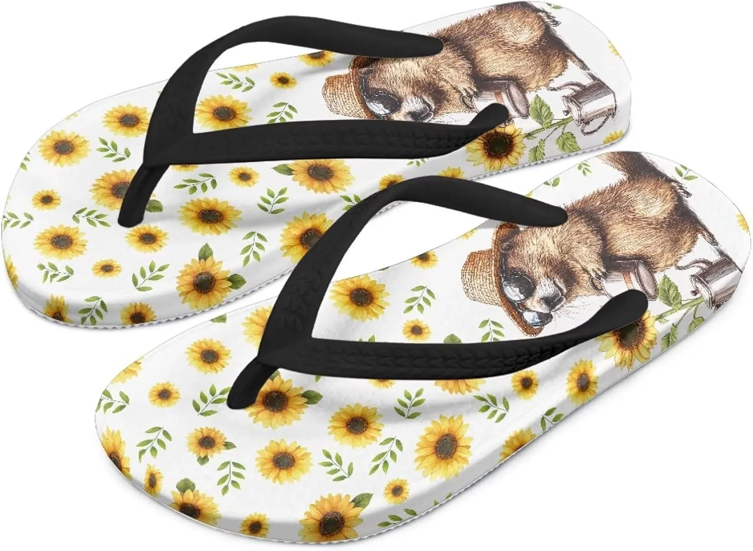 Girls Boys Cartoon Animal Print Flip Flops Sandals Kids Water Shoes Thong Beach Slides Quick Dry