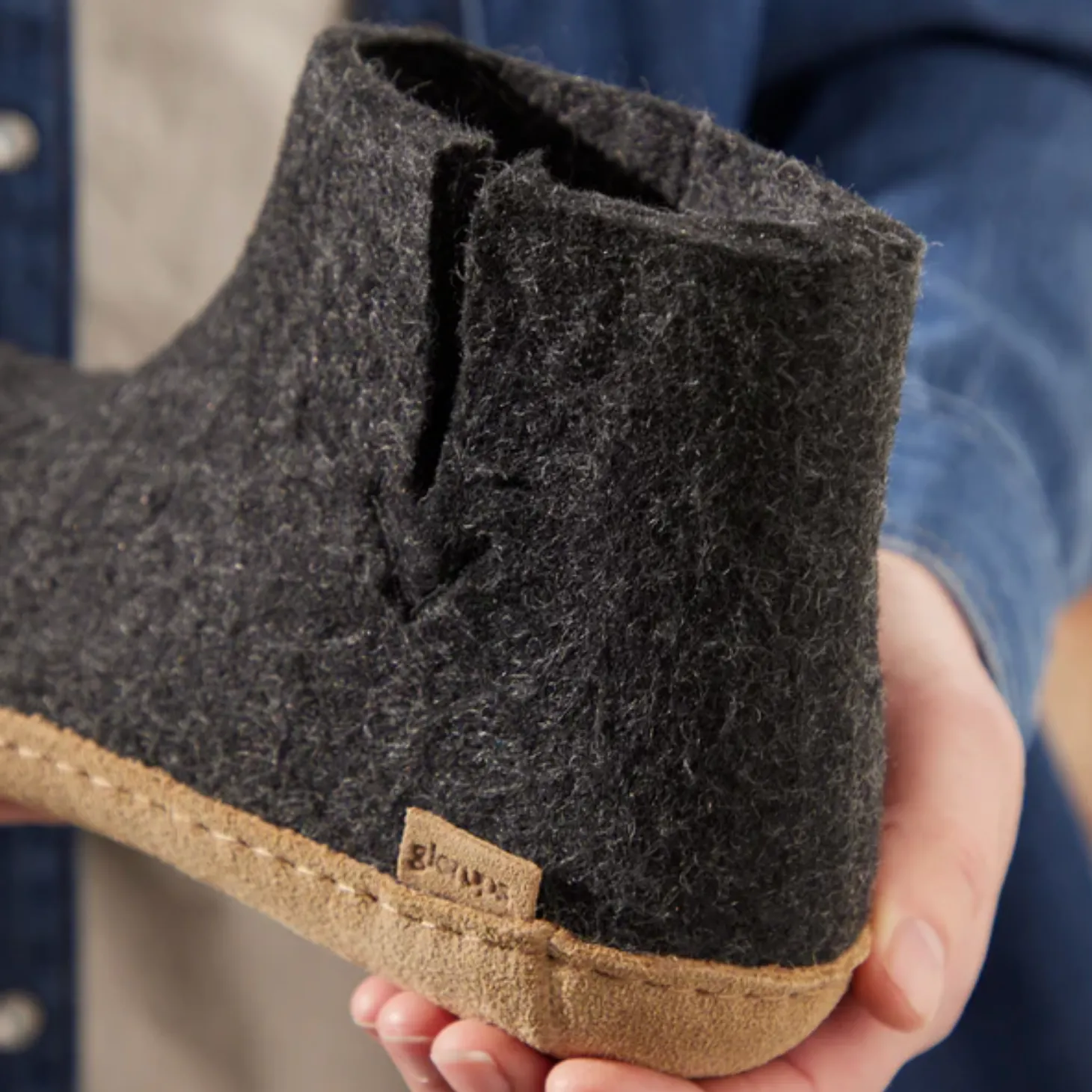Glerups The Boot Charcoal - Leather Sole