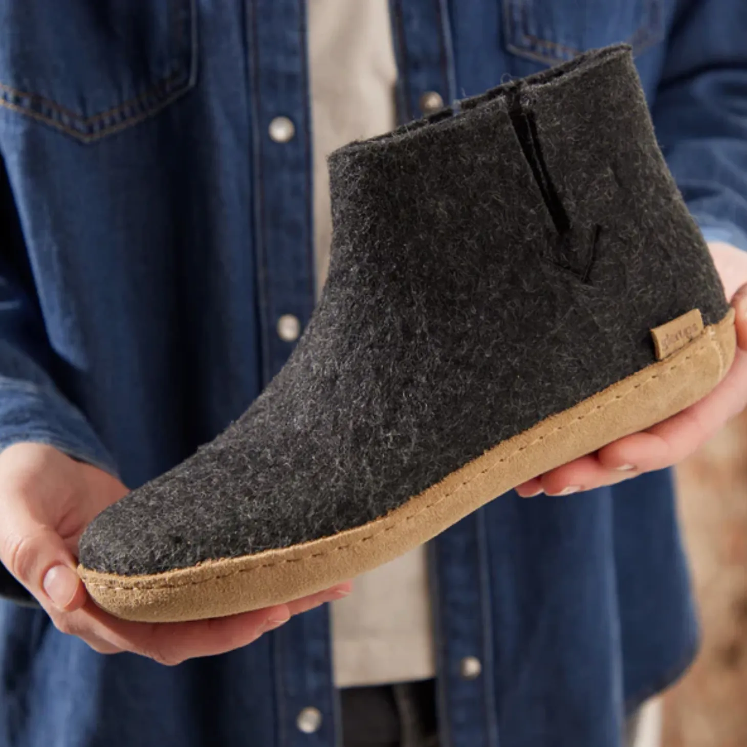 Glerups The Boot Charcoal - Leather Sole