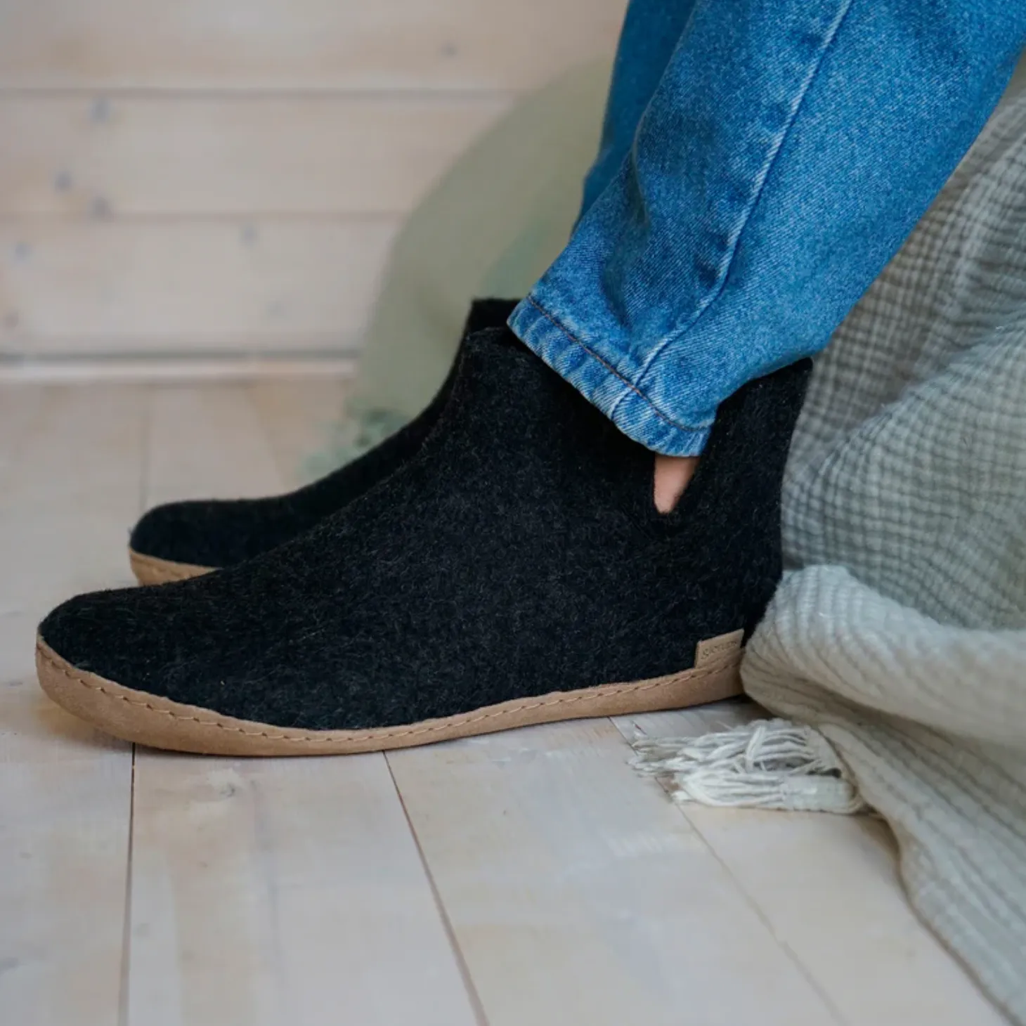Glerups The Boot Charcoal - Leather Sole