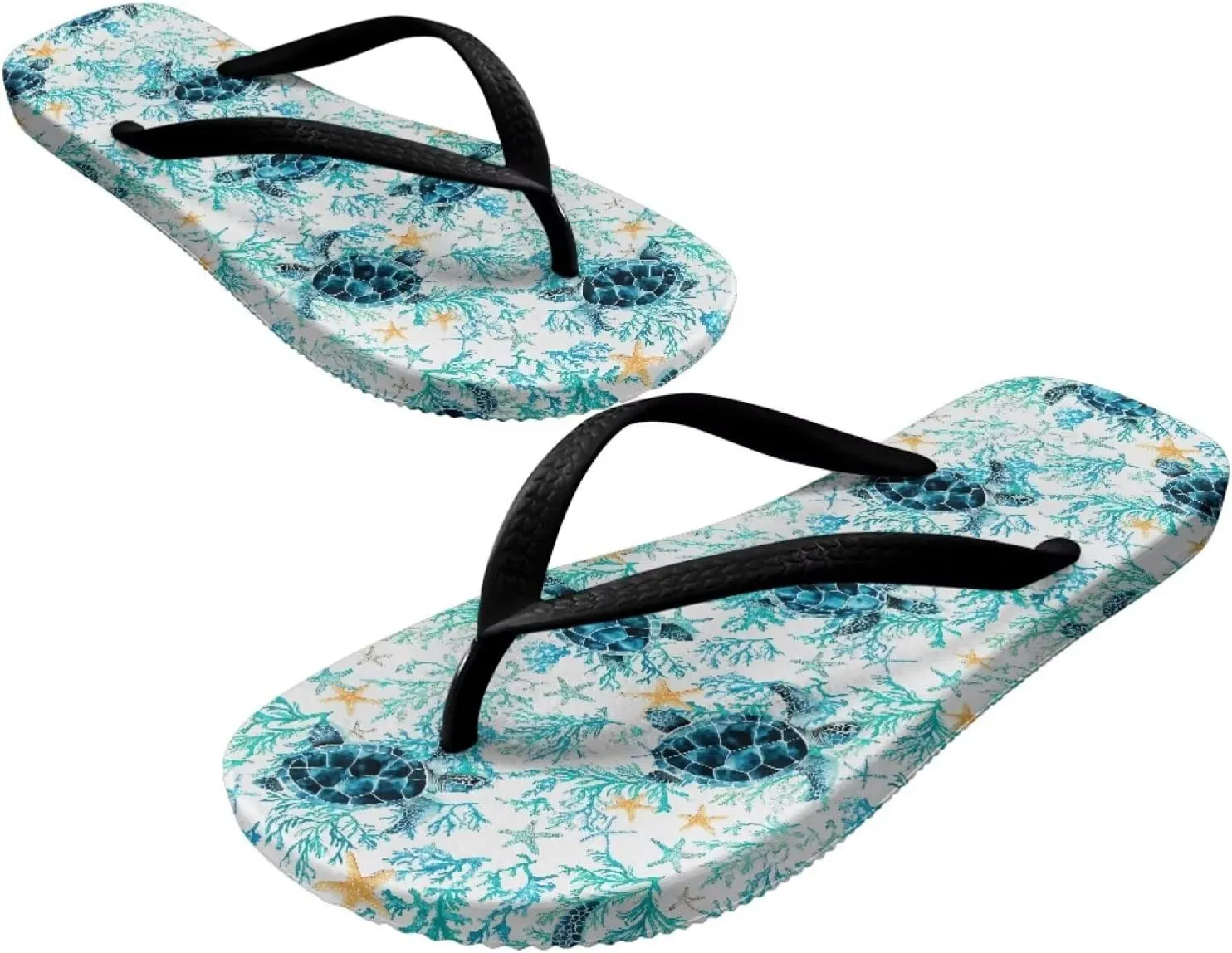GOSTONG Flip Flops Womens Slip-on Slippers No-Slip Comfortable Casual Summer Beach Thong Sandals Black Strap Size 5-9