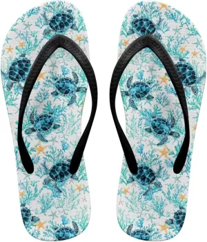 GOSTONG Flip Flops Womens Slip-on Slippers No-Slip Comfortable Casual Summer Beach Thong Sandals Black Strap Size 5-9