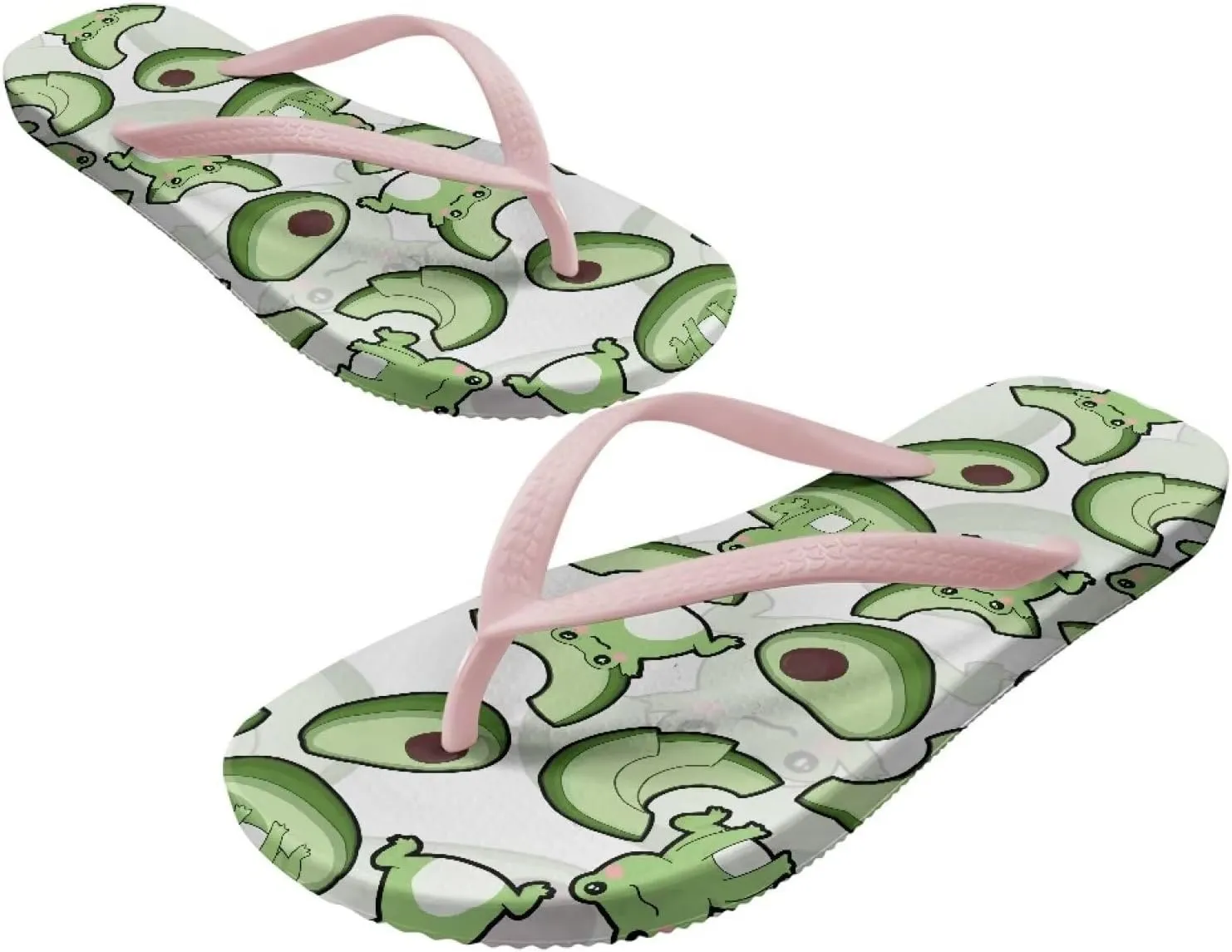 GOSTONG Women Flip Flops Soft Lightweight Beach Pool & Vacation Slides Sandals Non-Slip Sole Summer Essentials Pink Strap Size 5.5-9.5