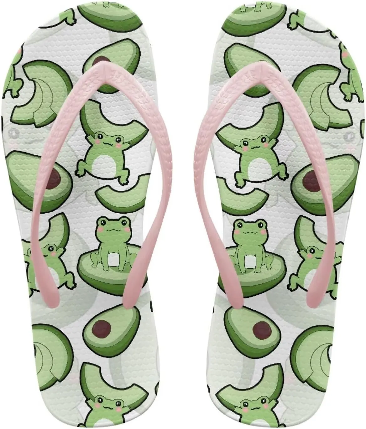 GOSTONG Women Flip Flops Soft Lightweight Beach Pool & Vacation Slides Sandals Non-Slip Sole Summer Essentials Pink Strap Size 5.5-9.5