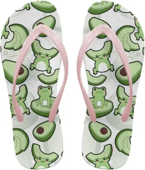 GOSTONG Women Flip Flops Soft Lightweight Beach Pool & Vacation Slides Sandals Non-Slip Sole Summer Essentials Pink Strap Size 5.5-9.5