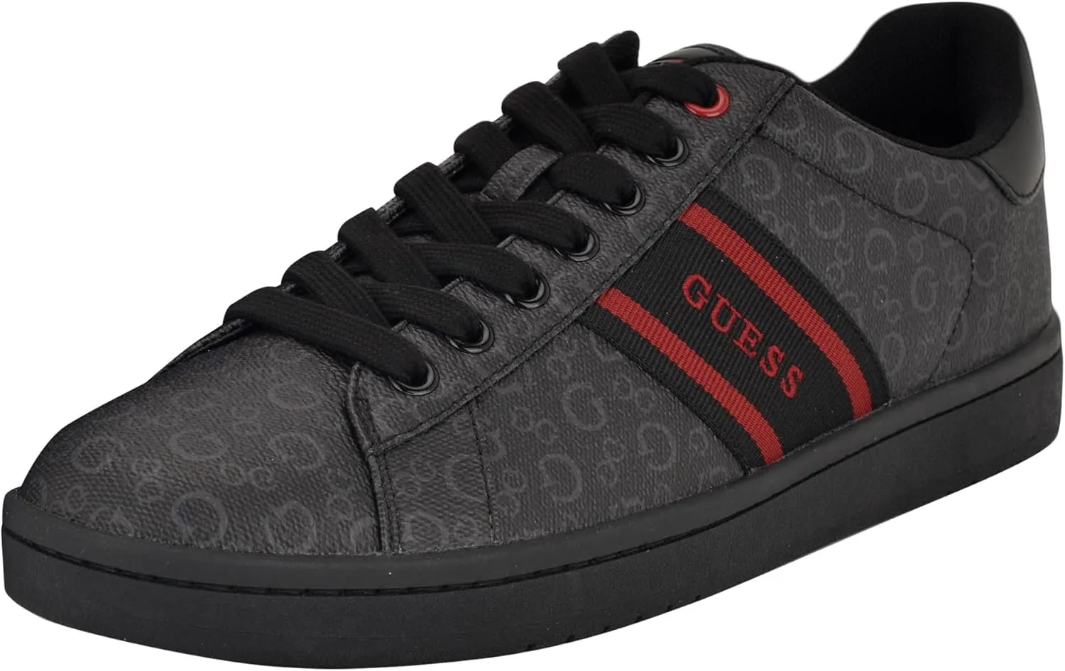 Guess Men's LOVYNS Sneaker, Black Logo Multi 001, 10