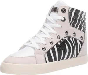 GUESS Women's PORCIA Sneaker, Black, 8