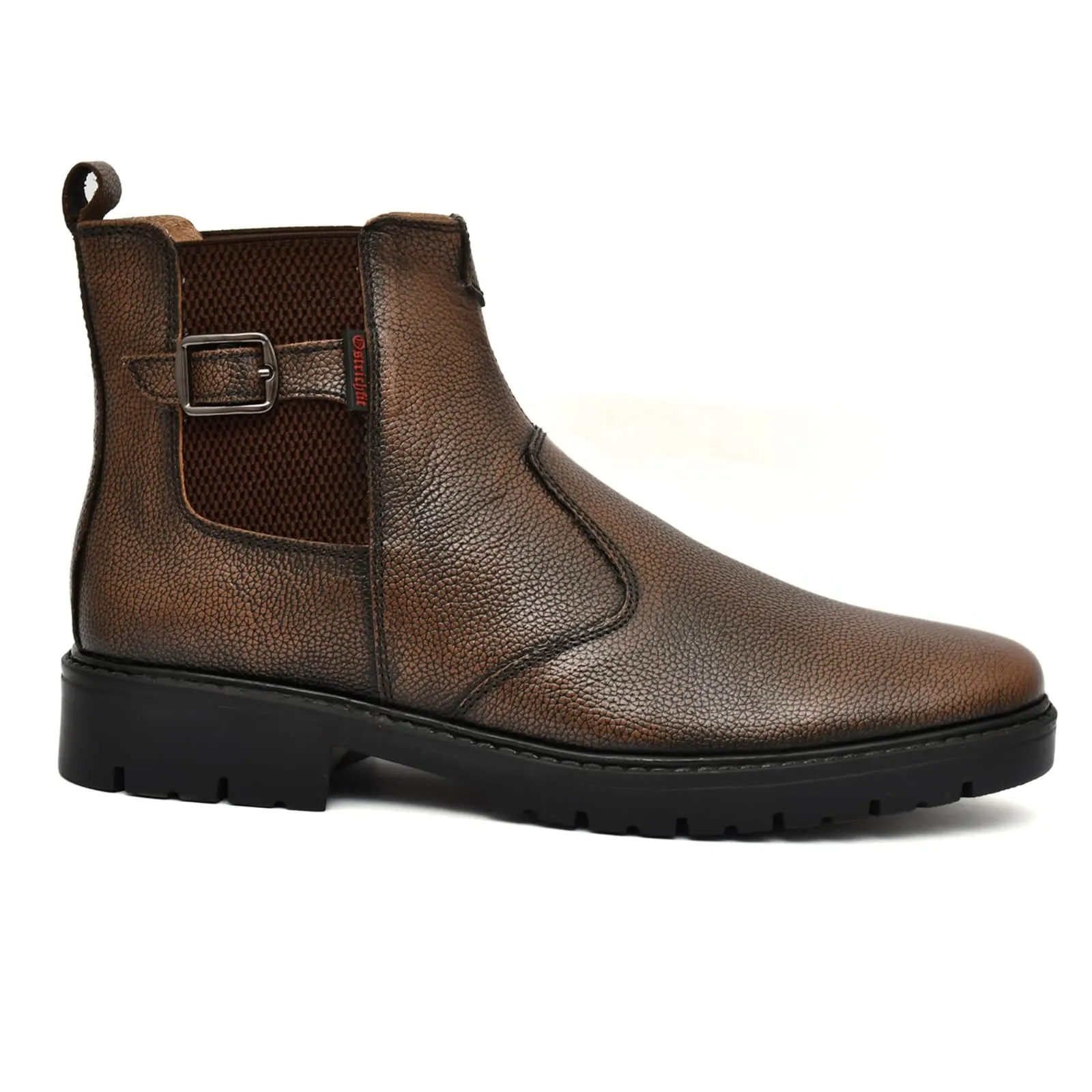 Handmade brown leather men's elegant chelsea boots Art OF-6401
