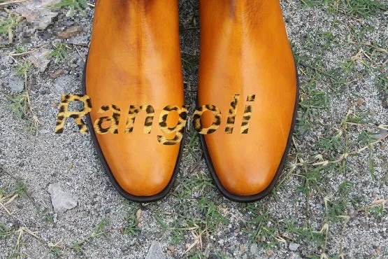 Handmade Tan Leather Jodhpurs Ankle Boots for Men