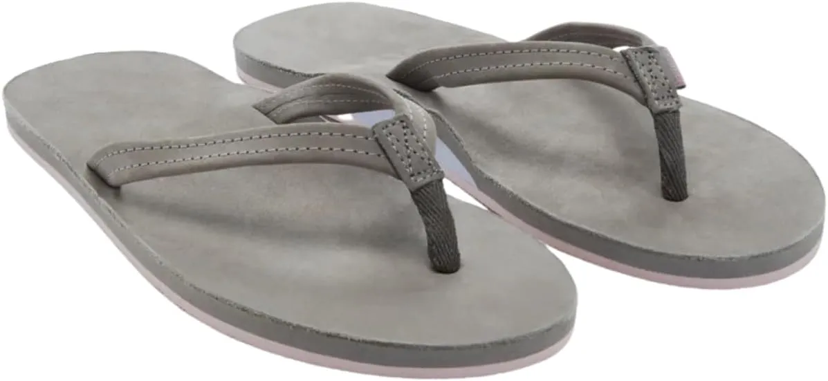 Hari Mari- Fields- Women's Nubuck Leather Flip Flops with Colorful Outsole- No Break Ins, Firm Arch Support, and Beveled Edge to Reduce Tripping