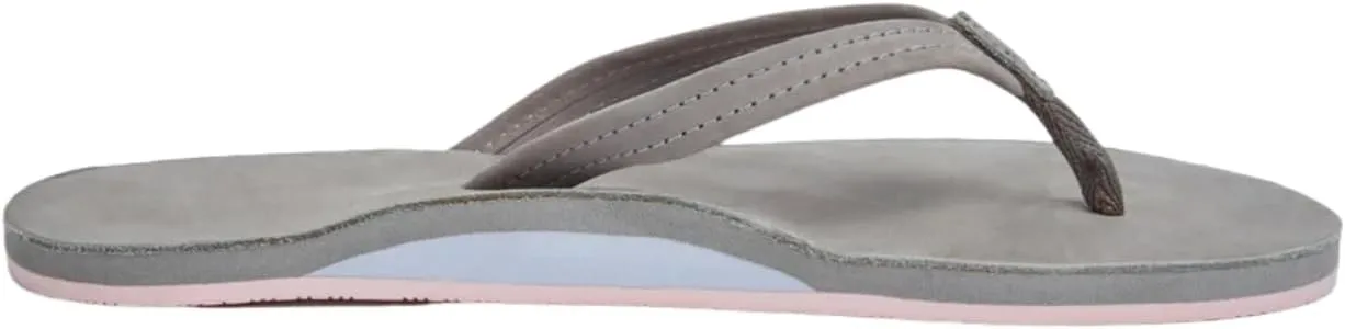 Hari Mari- Fields- Women's Nubuck Leather Flip Flops with Colorful Outsole- No Break Ins, Firm Arch Support, and Beveled Edge to Reduce Tripping