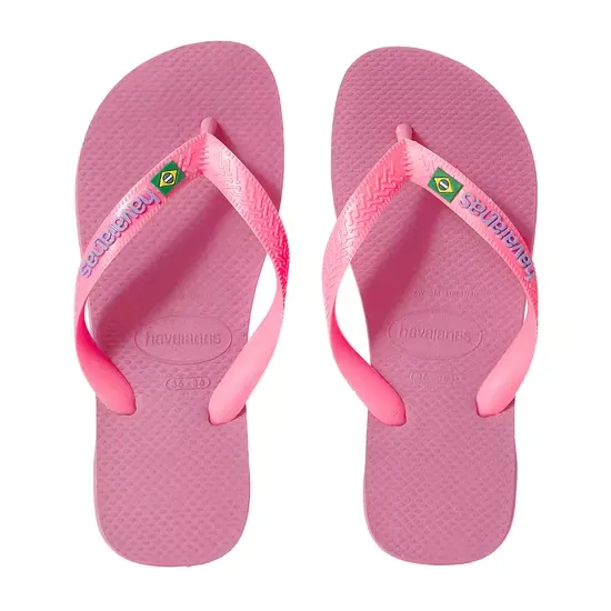Havaianas Kids Brasil Flip Flops Crystal Rose