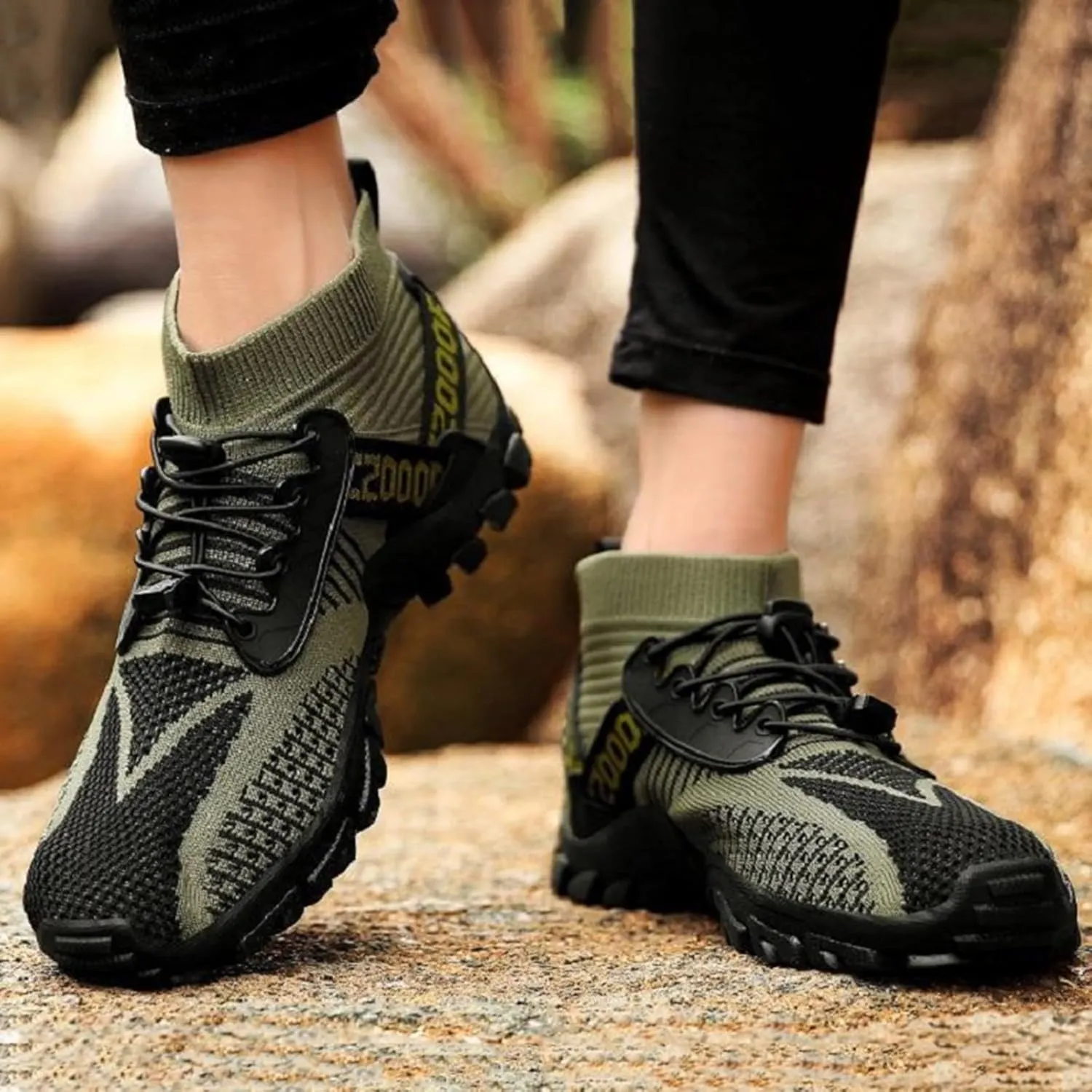 Hiking Shoes Women Waterproof Mesh Lace Up Sneakers for Men Slip On Walking Shoes for Men Lightweight Running Shoes
