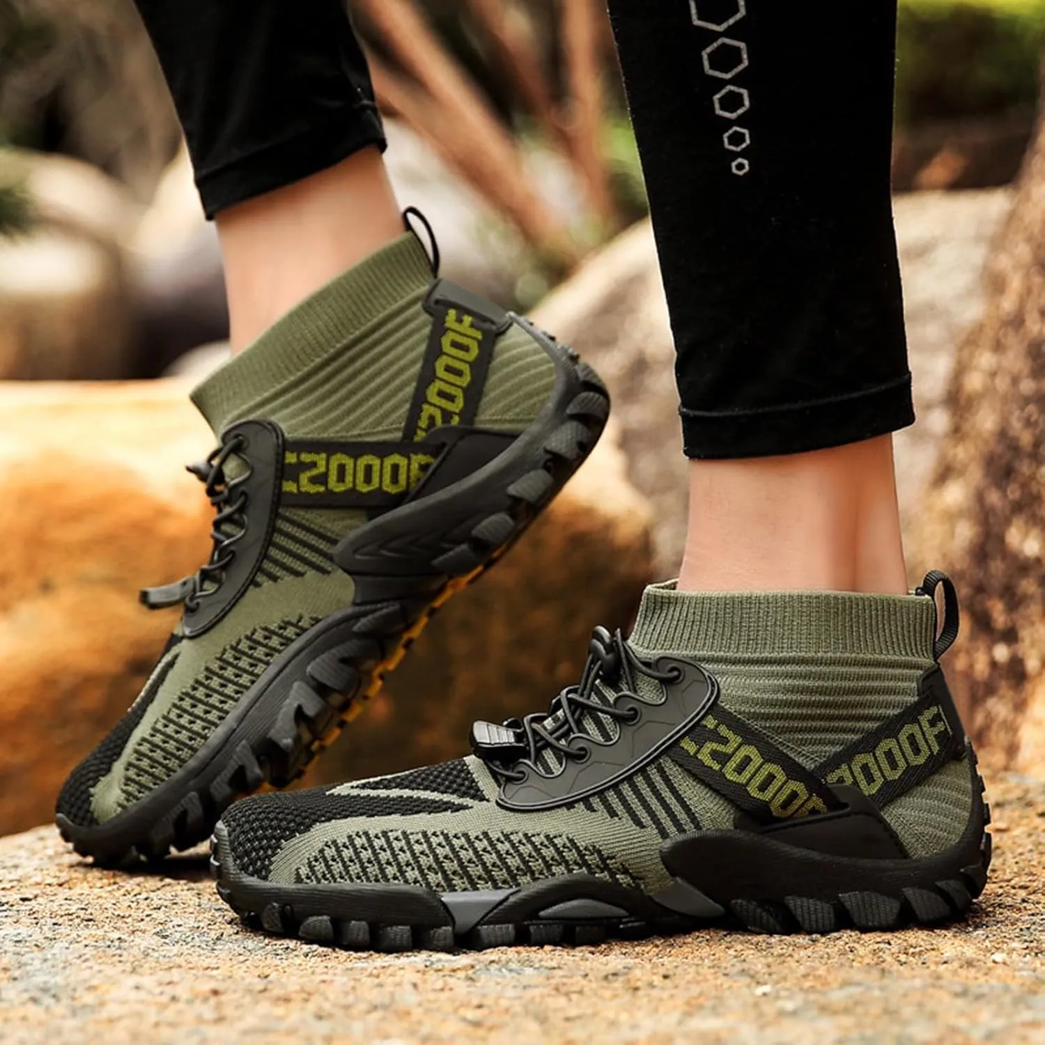 Hiking Shoes Women Waterproof Mesh Lace Up Sneakers for Men Slip On Walking Shoes for Men Lightweight Running Shoes