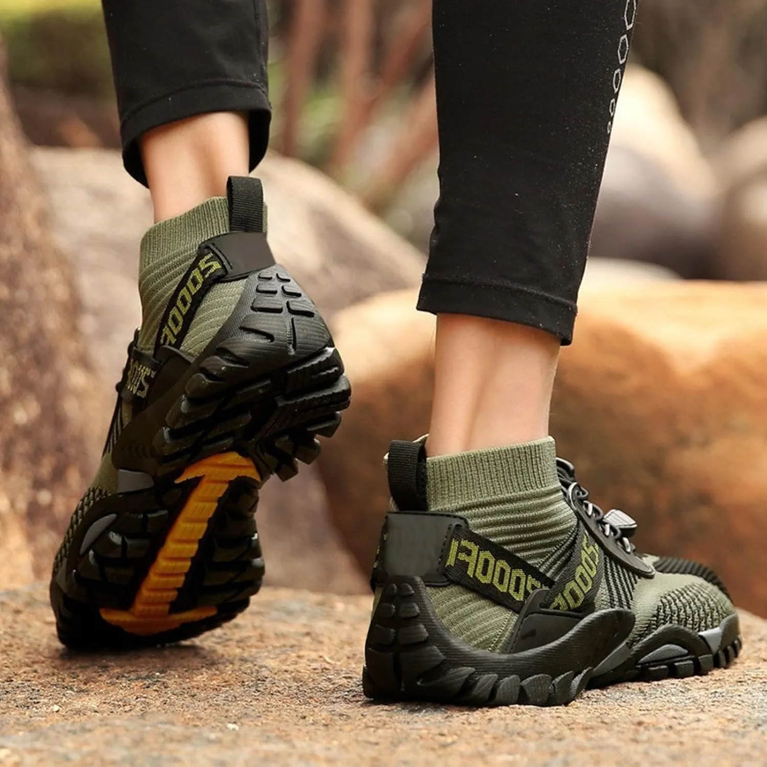 Hiking Shoes Women Waterproof Mesh Lace Up Sneakers for Men Slip On Walking Shoes for Men Lightweight Running Shoes