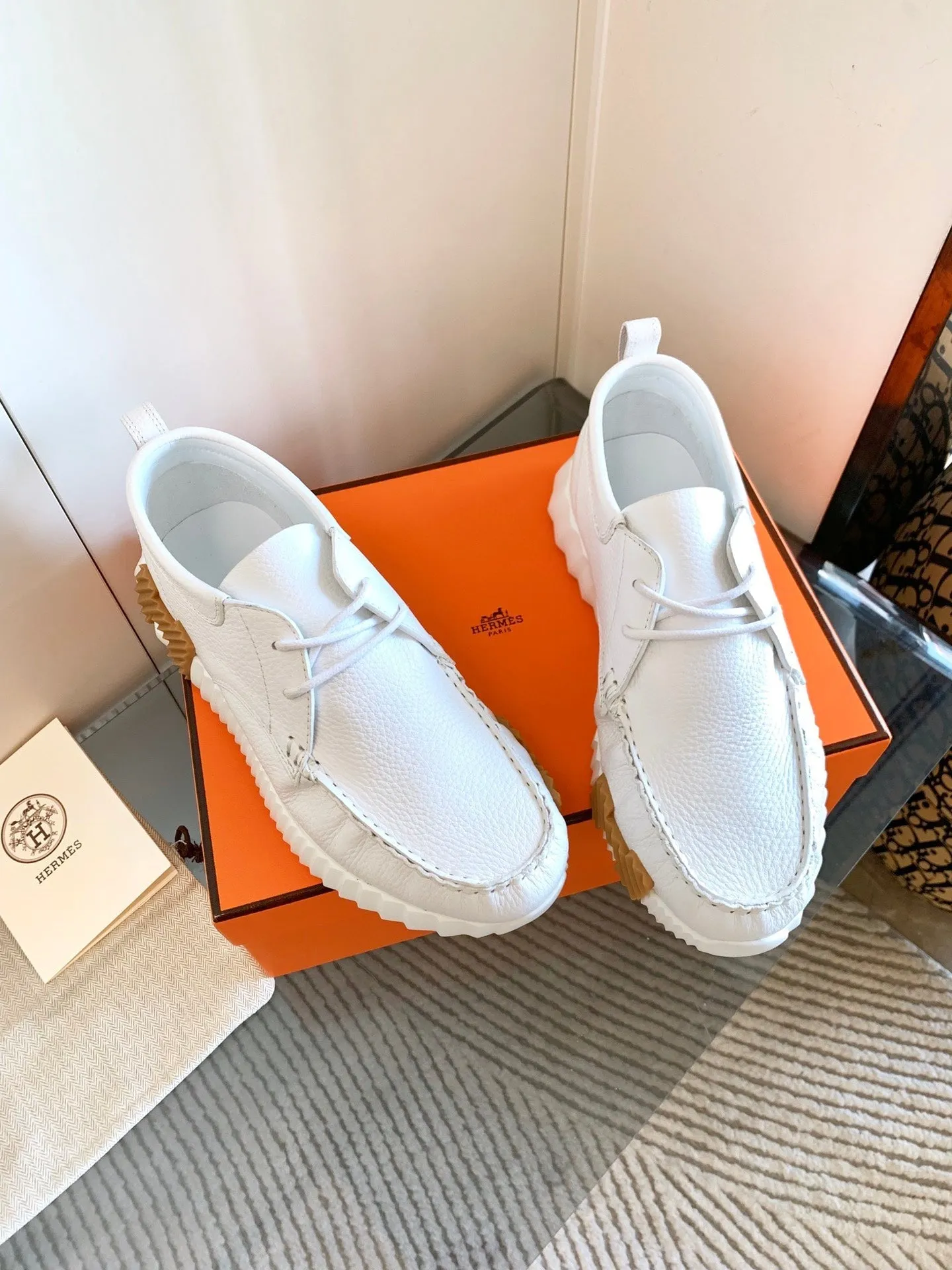 HM Increase Sneaker In White Cowhide 993282