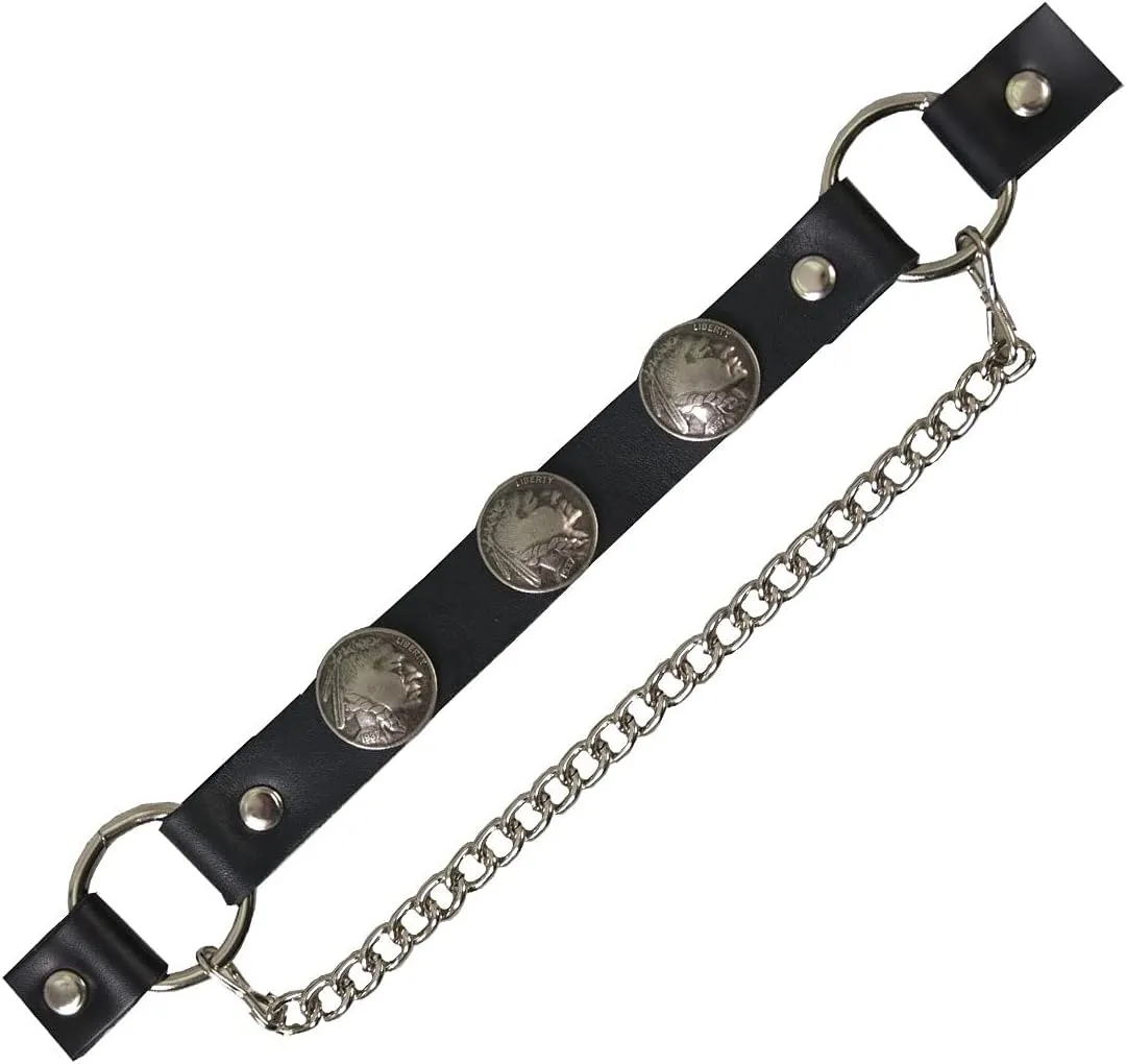 Hot Leathers BNL1005 Indian Head Nickel Boot Chain - One Size Fits Most