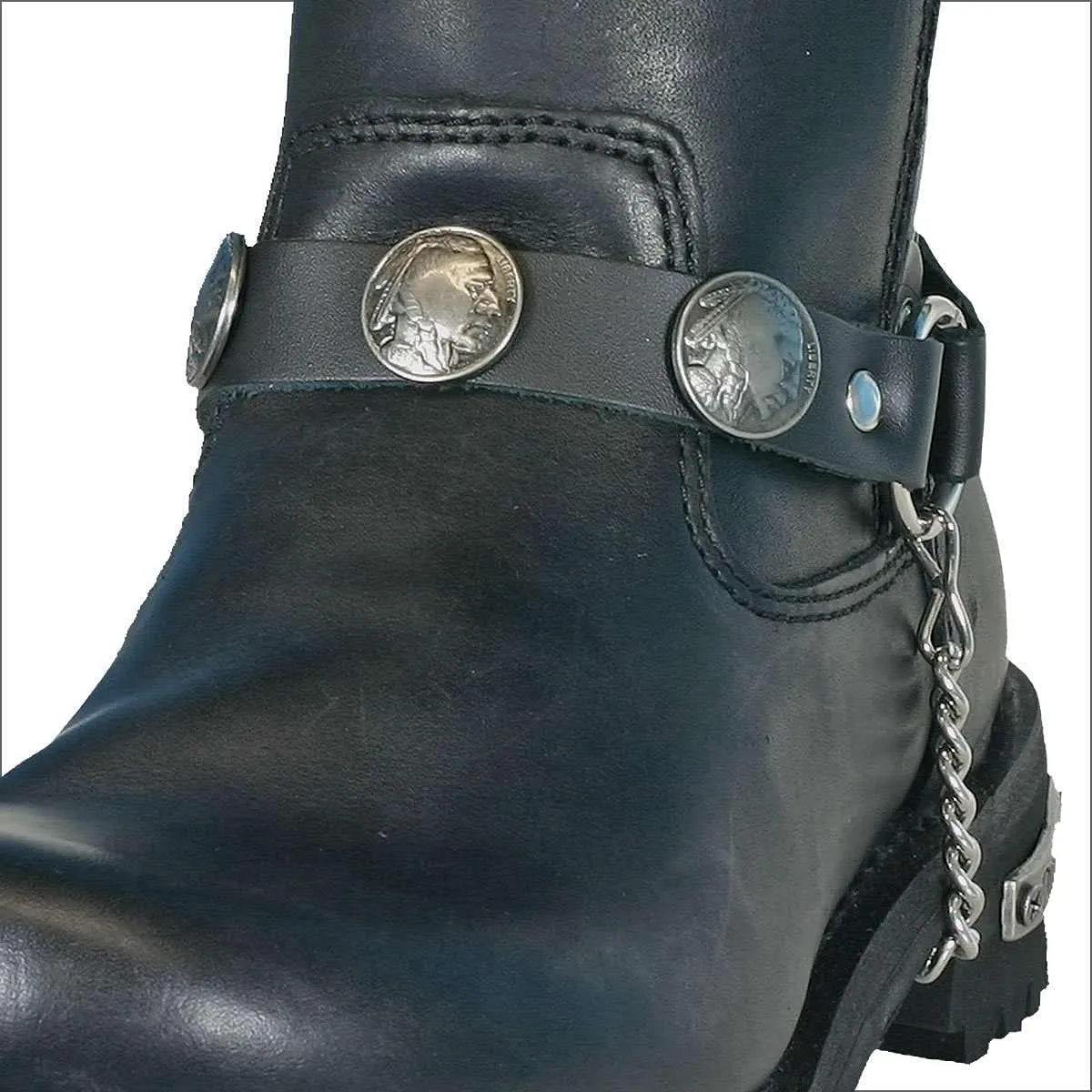 Hot Leathers BNL1005 Indian Head Nickel Boot Chain - One Size Fits Most
