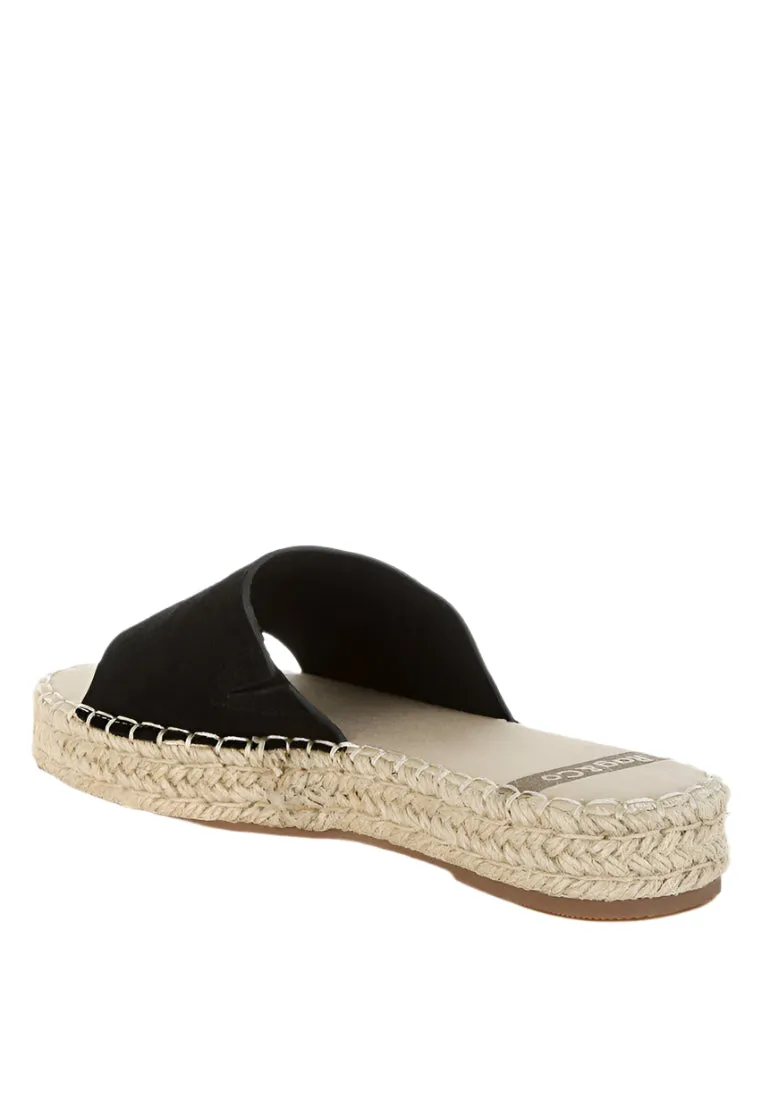 HUNTRA Real Soft Leather Espadrille Flatforms