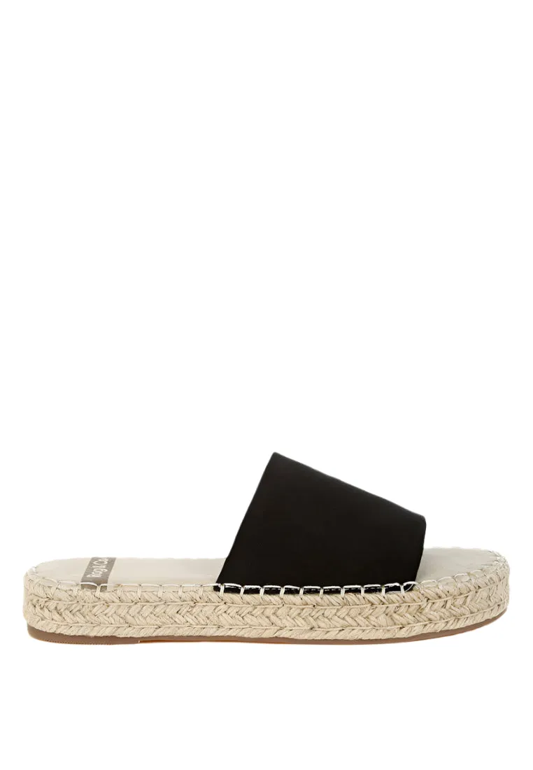 HUNTRA Real Soft Leather Espadrille Flatforms