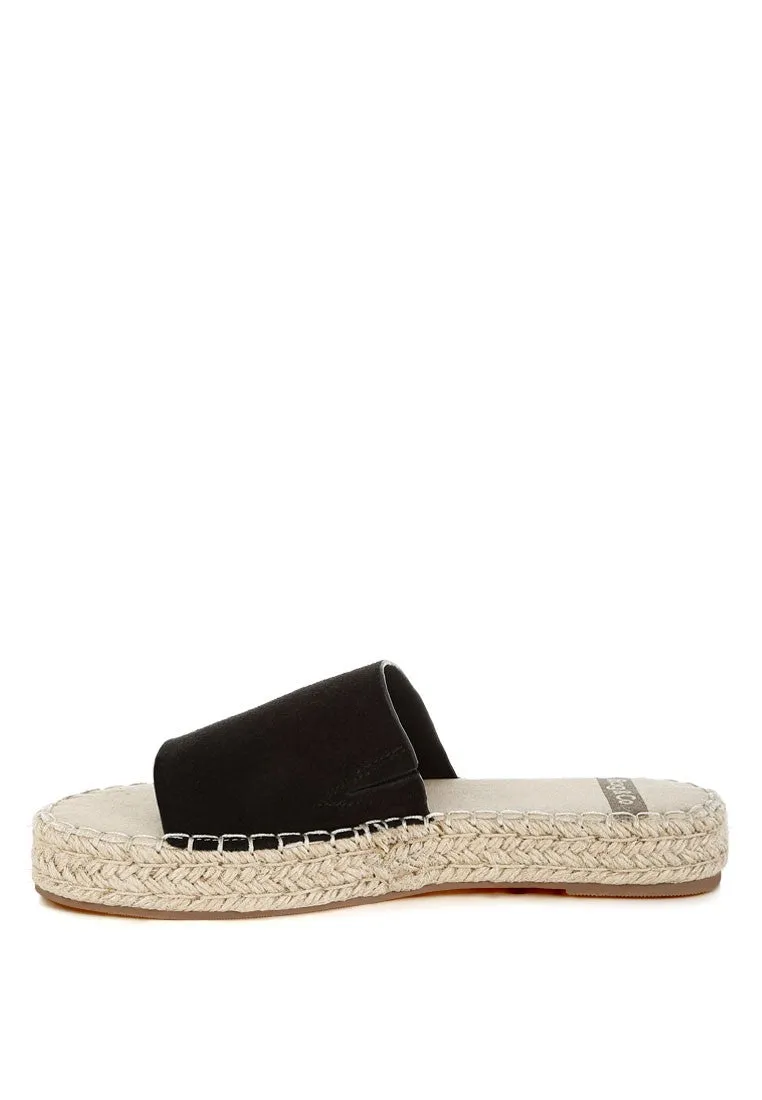 HUNTRA Real Soft Leather Espadrille Flatforms