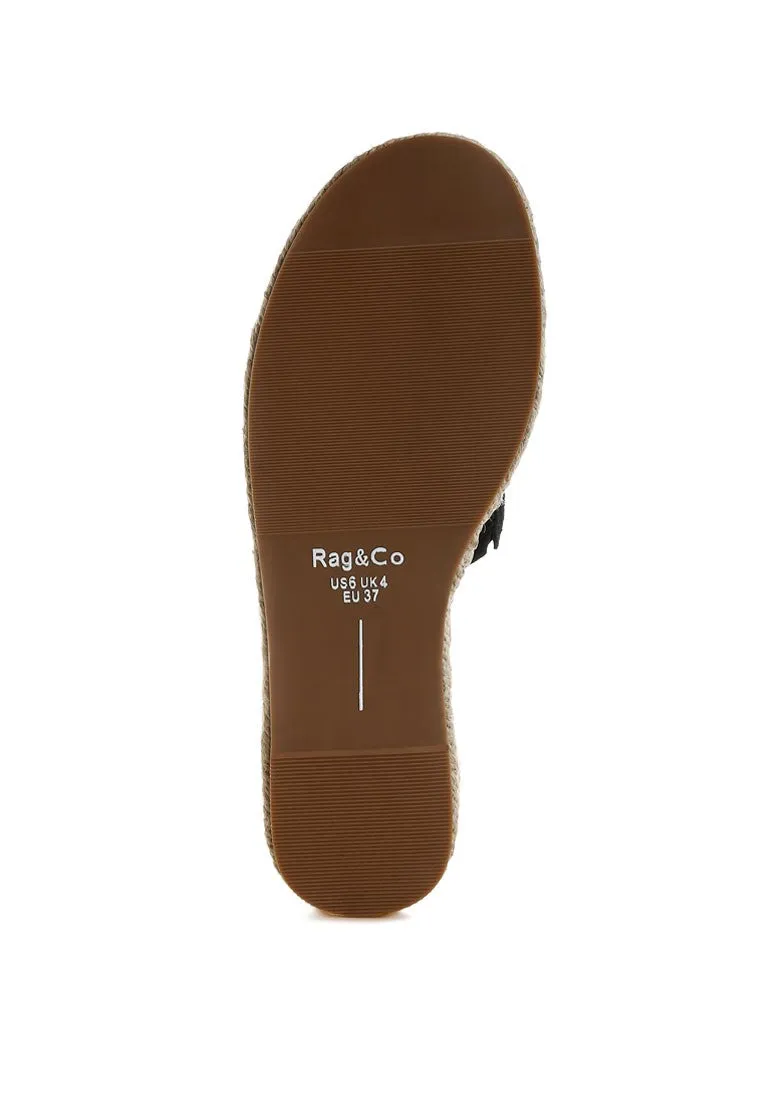 HUNTRA Real Soft Leather Espadrille Flatforms