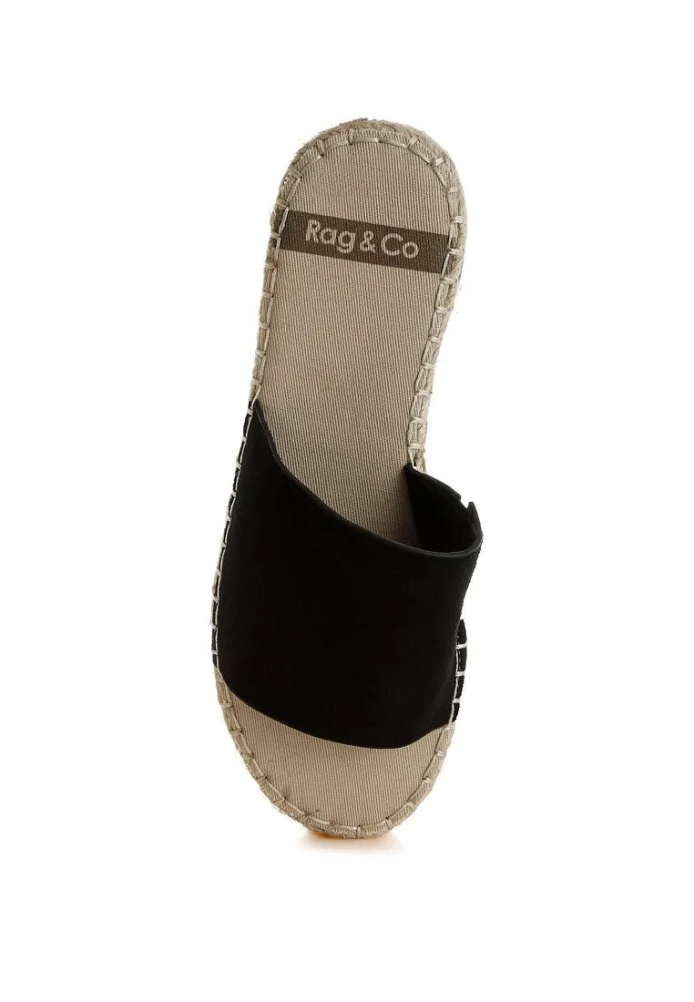 HUNTRA Real Soft Leather Espadrille Flatforms